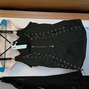 Grommet Lace Tank, Zipper